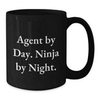 Agent Gifts for Men - Funny Quote Black Coffee Mug, Christmas Unique Gifts from Friends and Family, 11oz or 15oz