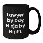 Funny Lawyer Gifts from Men to Lawyer Friends for Graduation Unique - Lawyer By Day. Ninja By Night. Black Coffee Mug - Additional