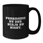 Funny Rescue Worker Christmas Unique Gifts from Friends for Rescue Worker Men Black Coffee Mugs Rescue Worker By Day. Ninja By Night.
