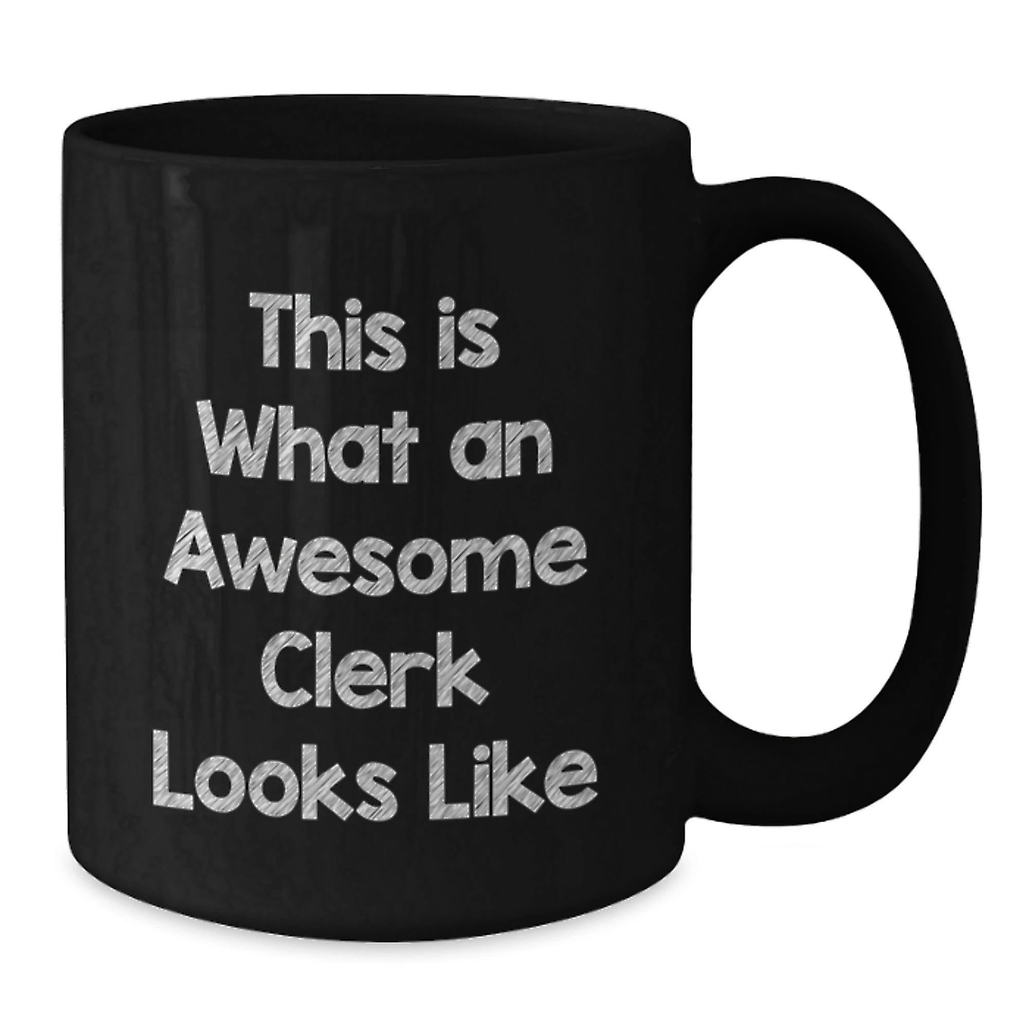 Funny Clerk Gifts for Him - 'This Is What An Awesome Clerk Looks Like' Black Coffee Mug, Valentine's Unique Gifts from Friends or Family