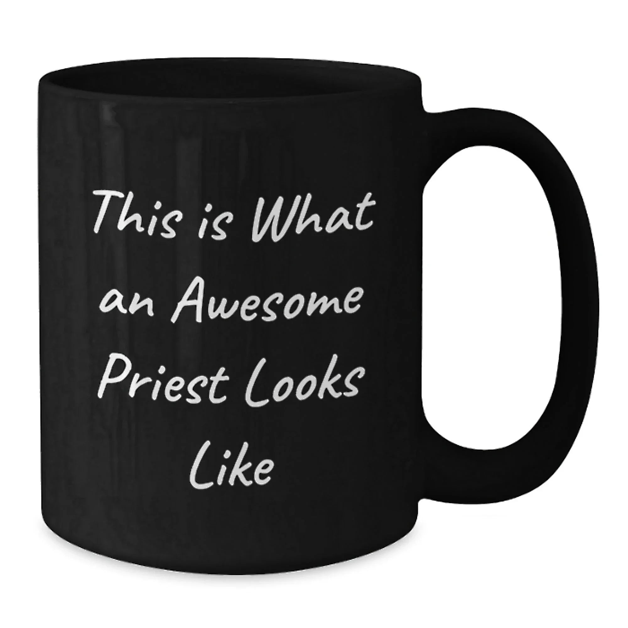 Funny Priest Gifts for Men - Christmas Unique Gifts from Friends - This Is What An Awesome Priest Looks Like Black Coffee Mug