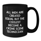 Funny Crime Scene Technician Gifts for Him, Black Coffee Mug, Graduation Unique Presents from Friends, Family, or Coworkers - Additional