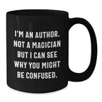 Funny Author Gifts for Him, Unique Christmas Unique Gifts from Friends, Men Black Coffee Mugs with Quote I'm An Author