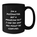 Funny Postmaster Gifts from Friends and Family for Men and Women Black Coffee Mug