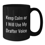 Gifts from Men, Drafter Humor Black Coffee Mugs, Funny Christmas Unique Gifts for Drafter