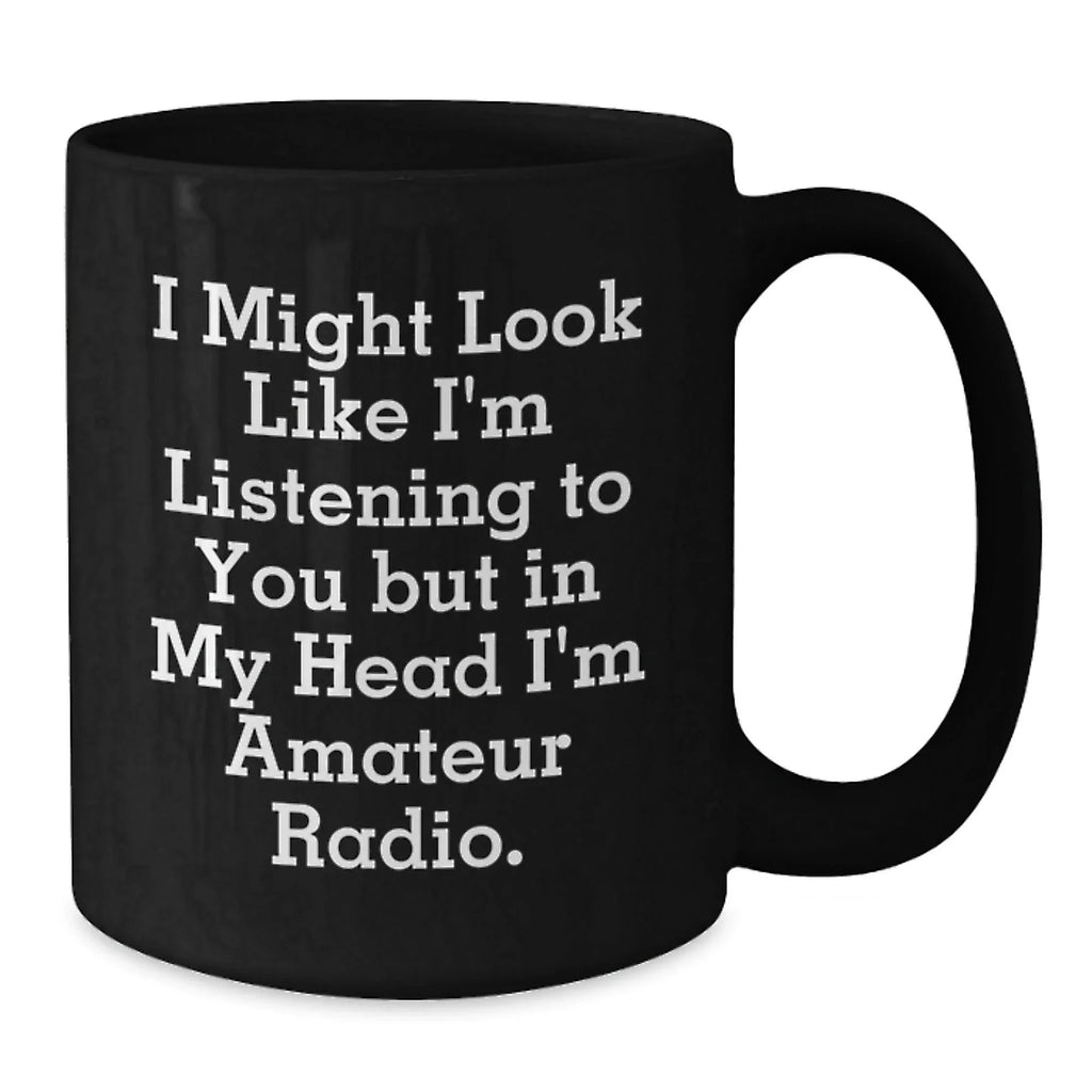 Funny Amateur Radio Black Coffee Mugs Gifts from Men to Friends for Christmas