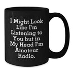 Funny Amateur Radio Black Coffee Mugs Gifts from Men to Friends for Christmas