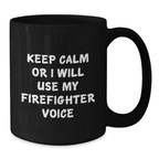 Funny Firefighter Gifts from Men, Black Coffee Mugs for Firefighter Friends, Valentine's Unique Gifts - Additional