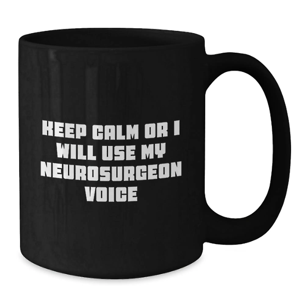 Birthday Gift Neurosurgeon Black Coffee Mug for Her Premium Present - Additional