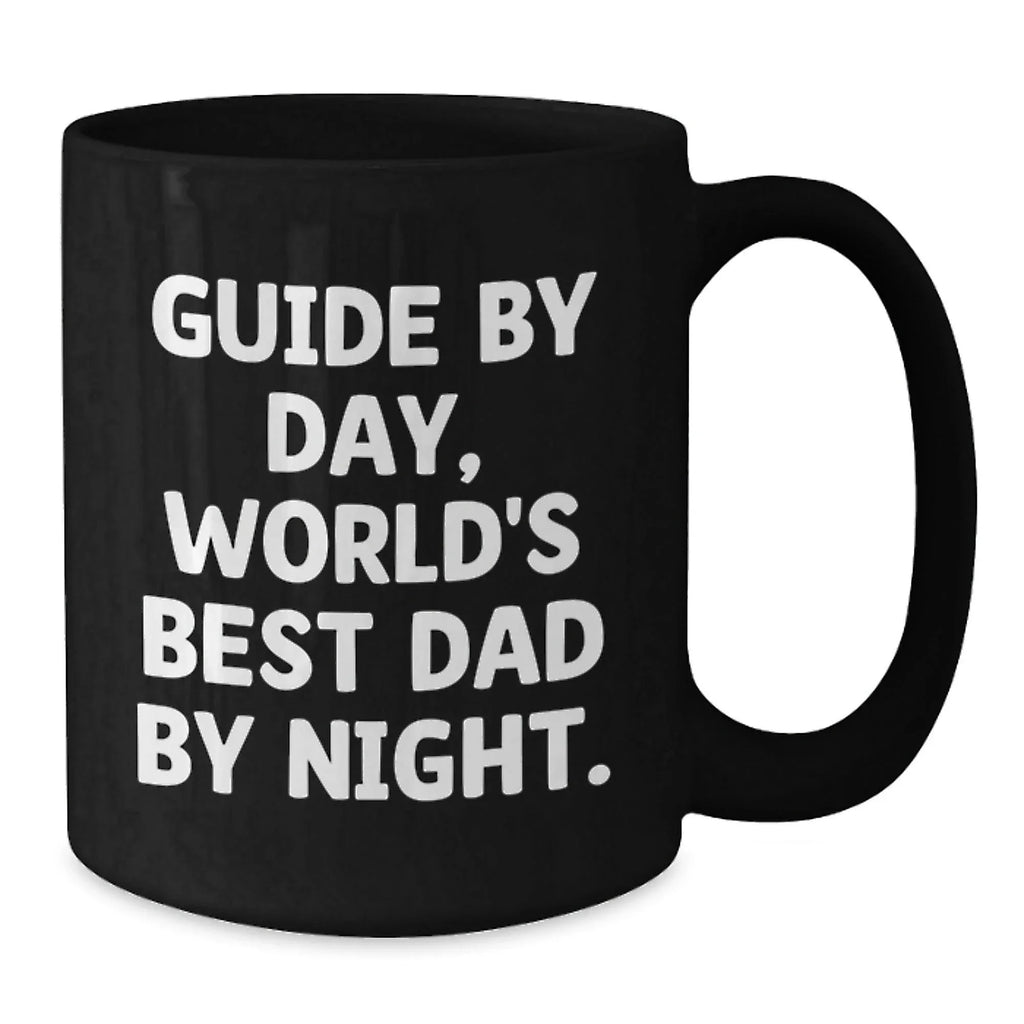 Guide Enthusiast Gifts, Funny Quotes for Men, Black Coffee Mug, Birthday Unique Gifts from Dad, Best for Guide Lovers