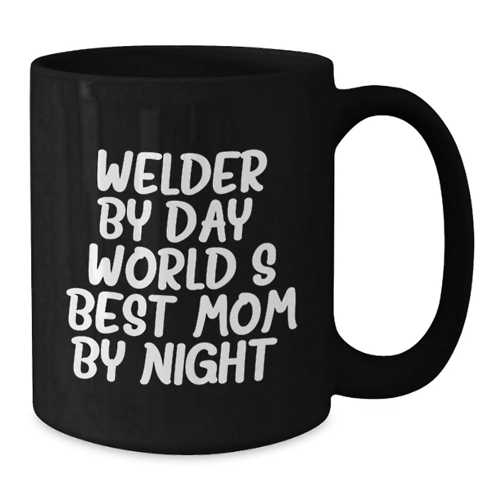 Funny Welder Gifts from Mom for Men, Black Coffee Mugs, Unique Christmas Unique Gifts for Dad, World's Best Mom Ceramic Mugs