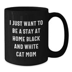 Gifts from Men and Women for Black and White Cat Lovers on Valentine's Unique Black Coffee Mugs