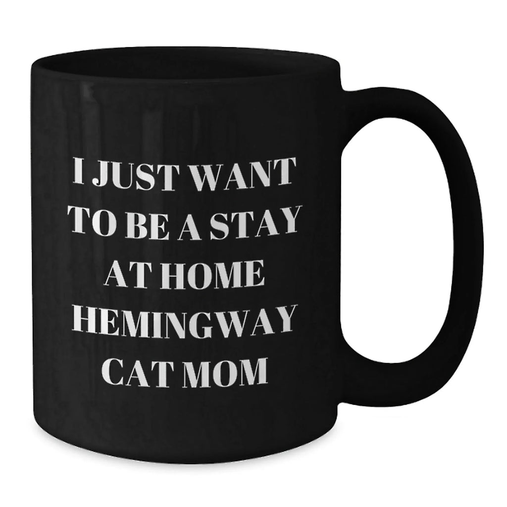 Funny Hemingway Cat Gifts from Friends for Hemingway Cat Lovers, Black Coffee Mug