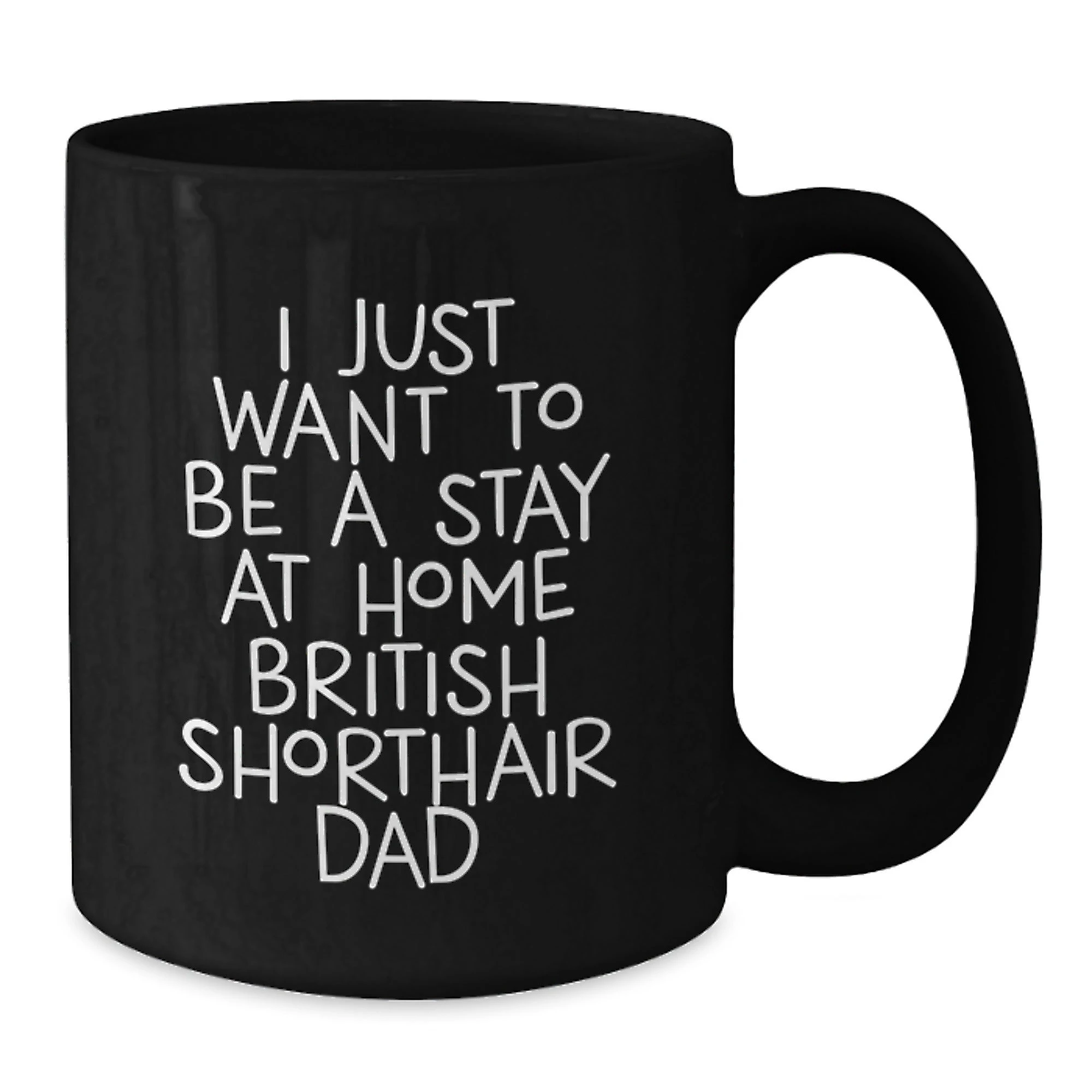 Funny British Shorthair Cat Gifts for Men, Inspirational Stay at Home Dad Mug, Black Coffee Mug for Christmas Unique Gifts from Men to British Shorthair Cat Lovers