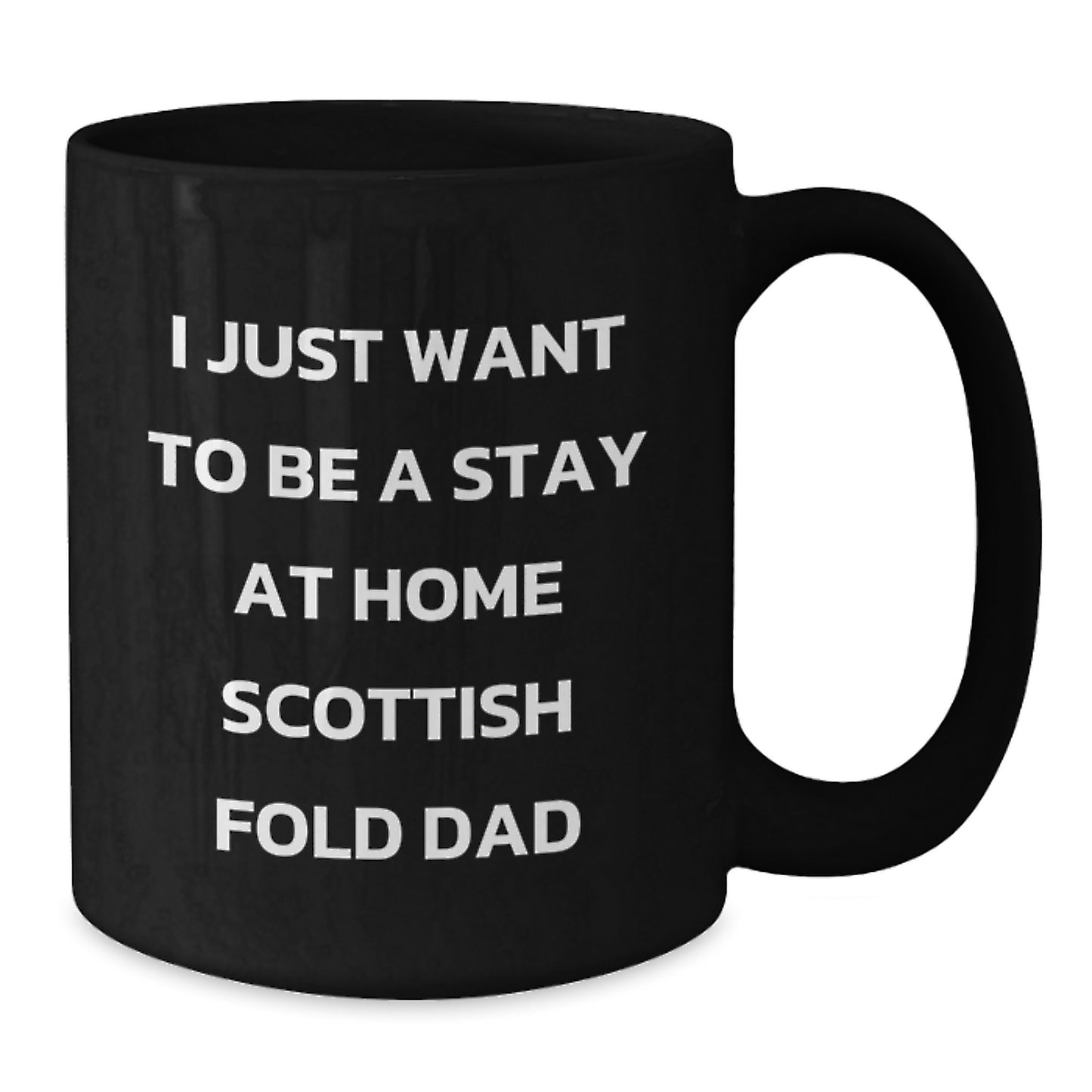 Funny Scottish Fold Cat Gifts for Him from Dad - 'I Just Want To Be A Stay At Home Scottish Fold Dad' Black Coffee Mug, Birthday Unique Present - Additional