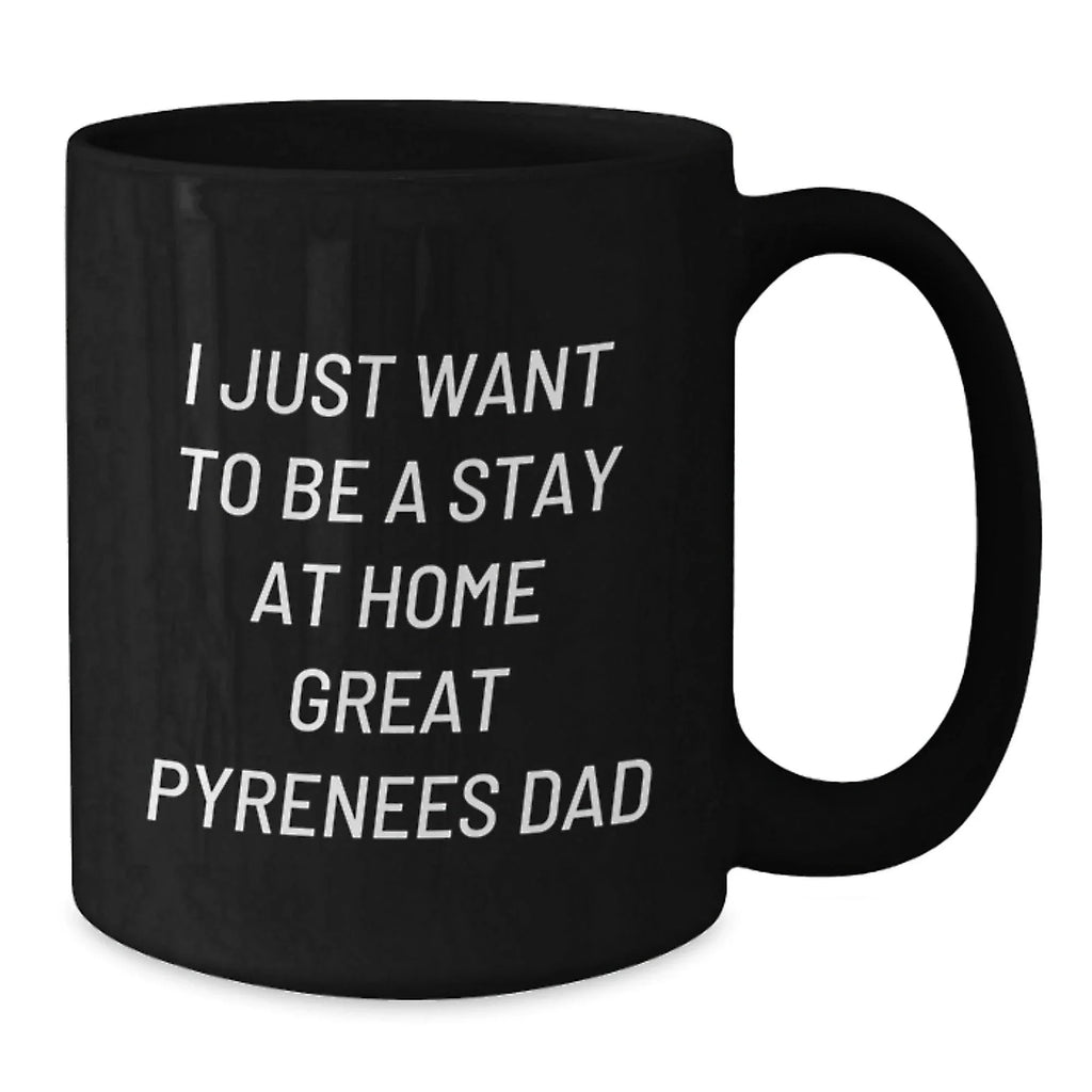 Funny Great Pyrenees Dog Dad Christmas Unique Gifts for Men from Family - Black Coffee Mug