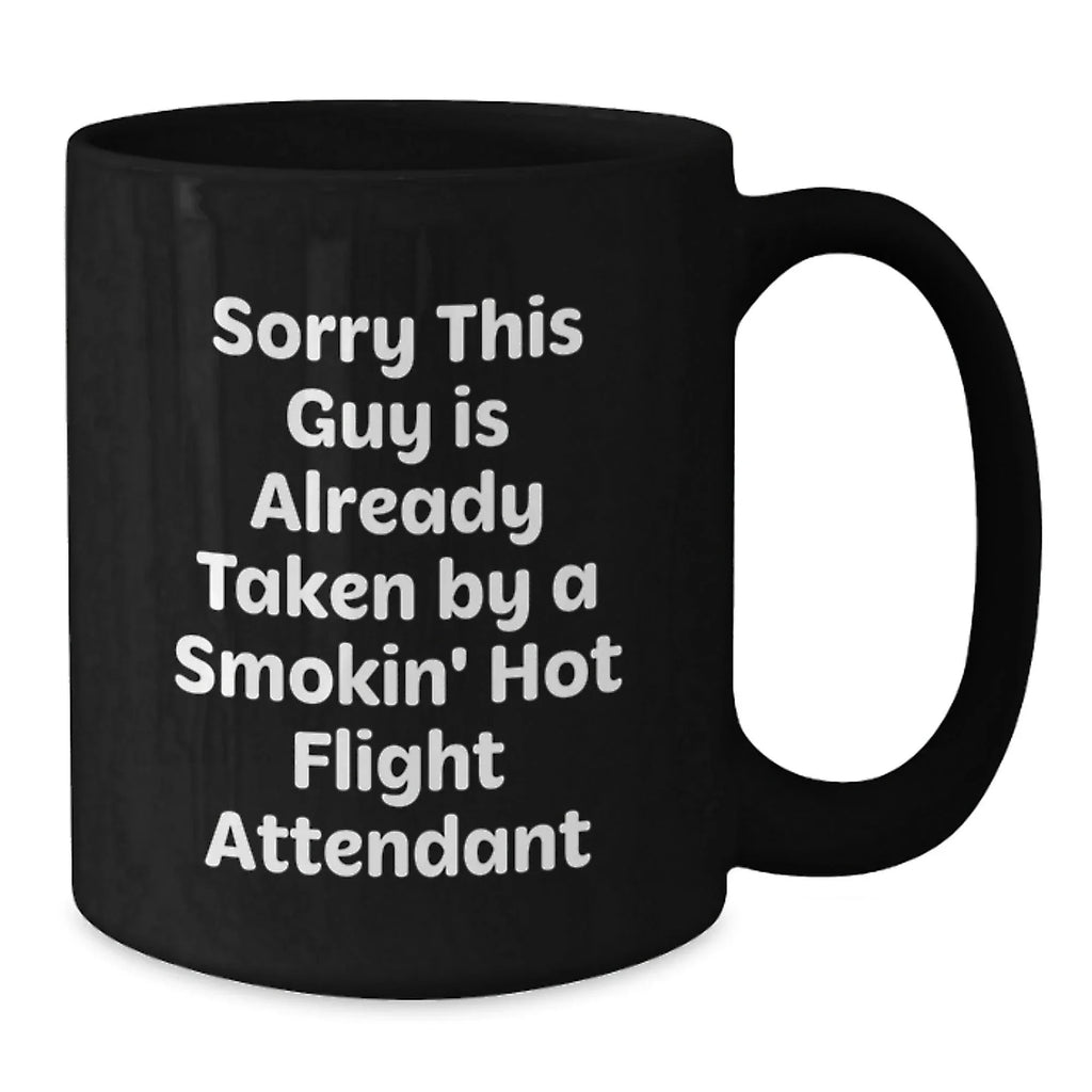 Funny Flight Attendant Mugs Gifts from Men to Flight Attendant Friends, Funny Smokin' Hot Flight Attendant Christmas Unique Gifts for Flight Attendant Women, Black Coffee Mug