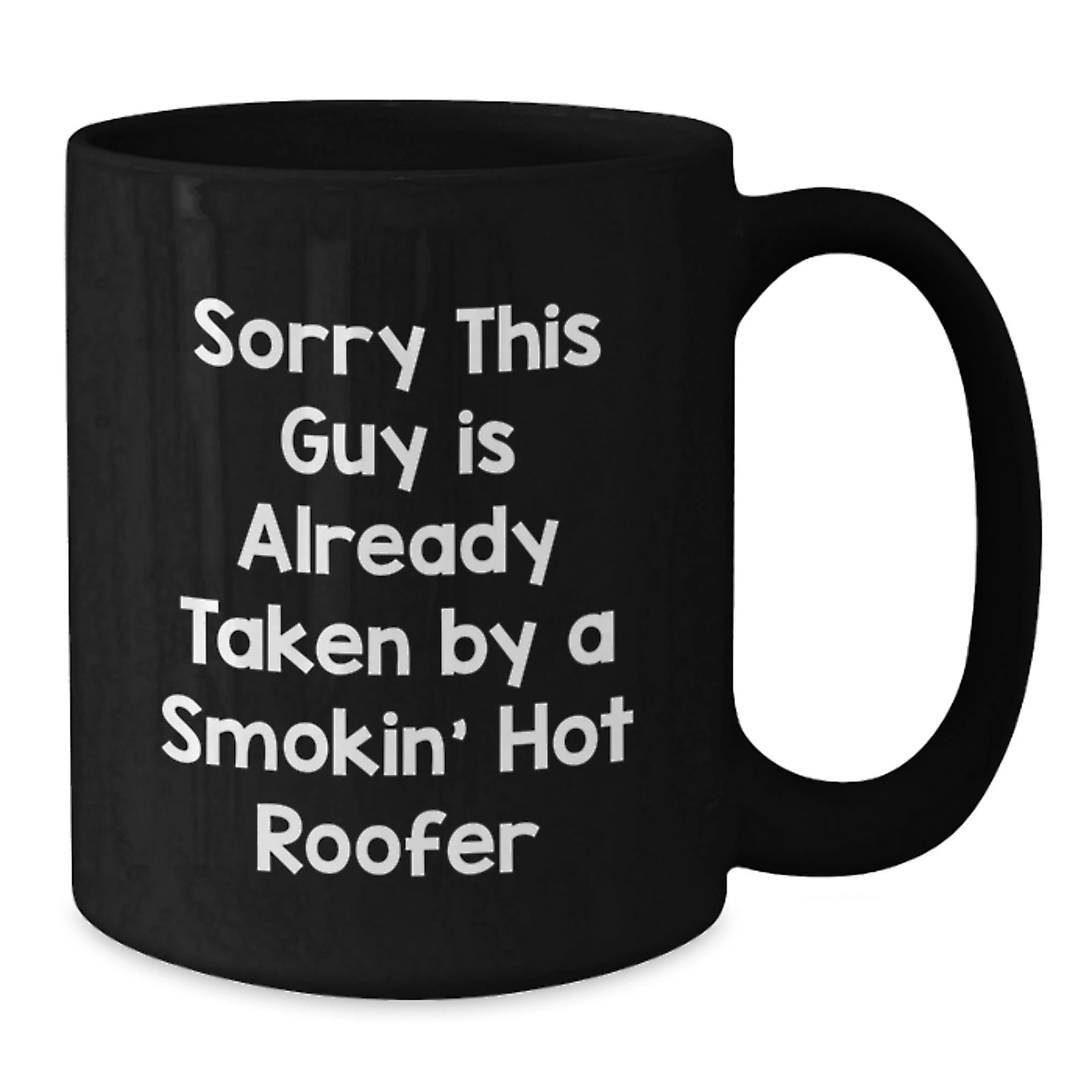 Funny Roofer Gifts for Men - Black Coffee Mug, Christmas Unique Presents from Friends, Coworkers