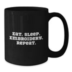 Embroidery Lover's Funny Coffee Mug Gifts from Friends, Family, or Coworkers for Embroidery Enthusiasts, Christmas Unique Gifts