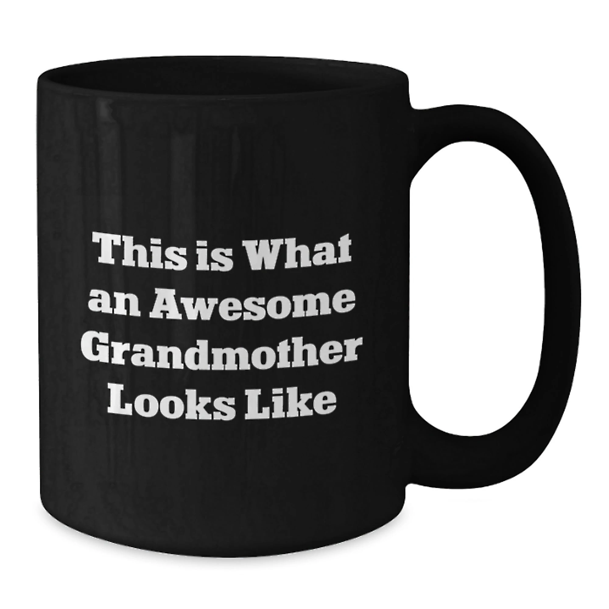 Funny Grandmother Gifts from Family for Christmas - 'This Is What An Awesome Grandmother Looks Like' Black Coffee Mug