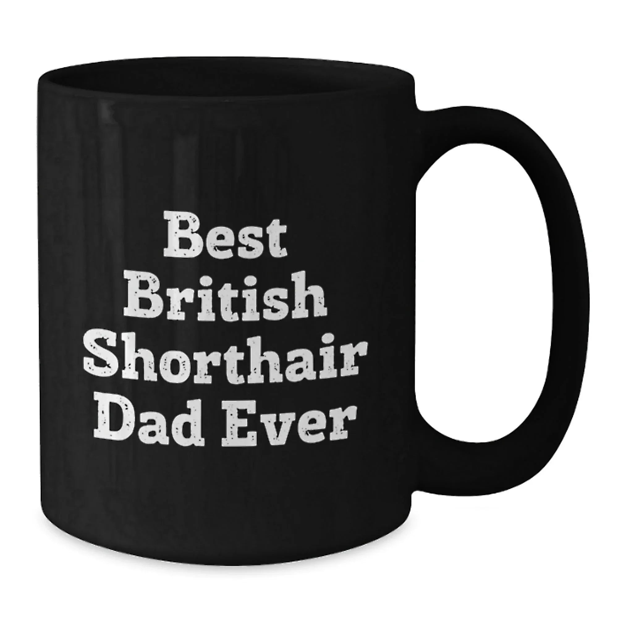 British Shorthair Cat Lovers Gifts Funny Dad Mug, Graduation Unique Gifts from Men to Friends, Black Coffee Mug for British Shorthair Cat Enthusiasts