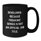 Funny Developer Gifts from Friends, Valentine's Unique Gifts for Developer, Black Coffee Mug