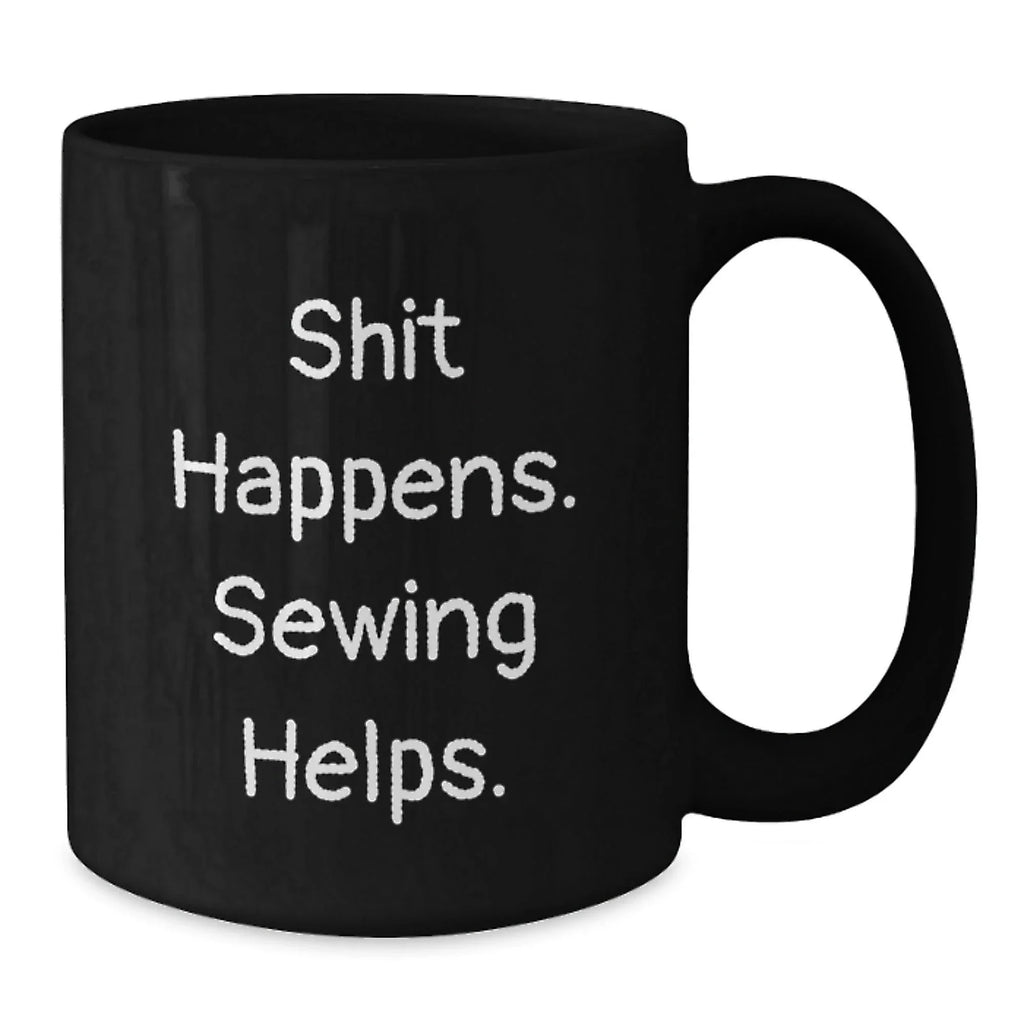 Funny Sewing Gifts for Men Women Friends Family Birthday Sewing Enthusiasts Black Coffee Mugs from Husband Dad