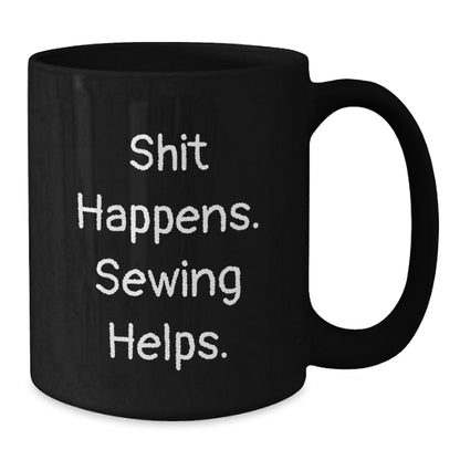 Funny Sewing Gifts for Men Women Friends Family Birthday Sewing Enthusiasts Black Coffee Mugs from Husband Dad - Additional