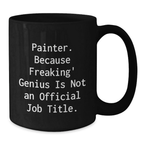 Painter Keepsake Black Coffee Mug for Him Ceramic 11oz Birthday Gift - Additional