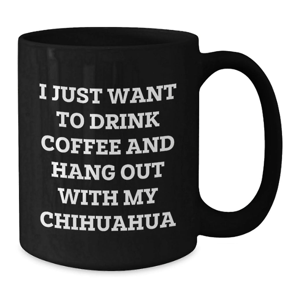Chihuahua Dog Black Coffee Mugs