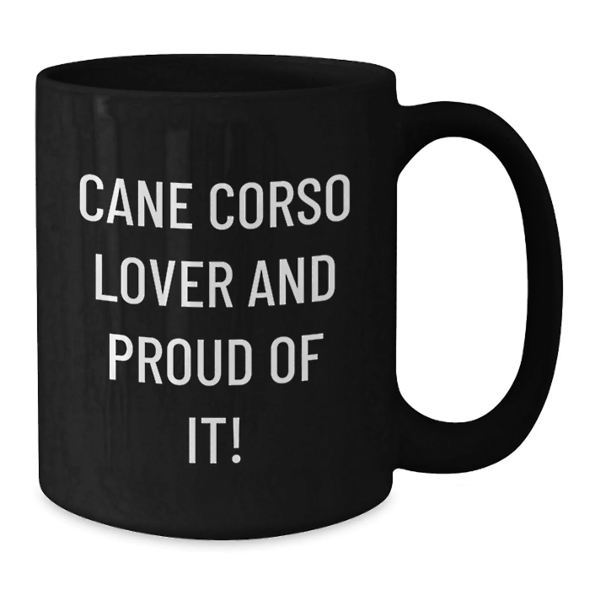 Cane Corso Dog Lovers Funny Valentines Black Coffee Mug