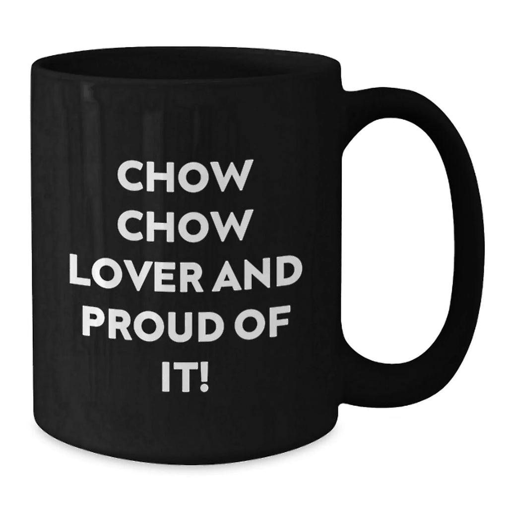 Chow Chow Dog Lover Black Coffee Mug Gift For Valentines Day