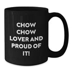 Chow Chow Dog Lover Black Coffee Mug Gift For Valentines Day