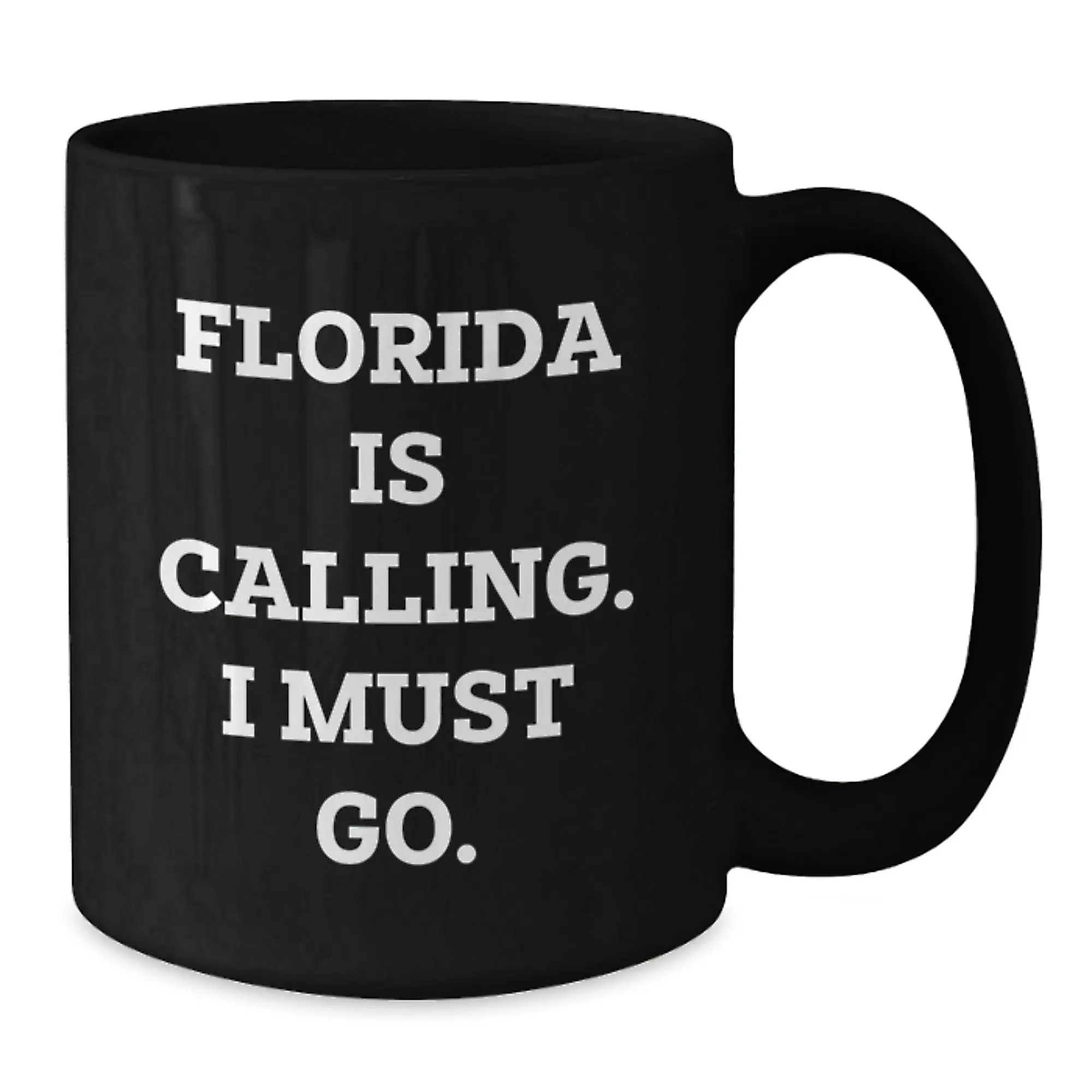 Funny Florida Quotes Gifts from Friends and Family for Birthday Unique Florida Is Calling I Must Go Black Coffee Mug - Additional