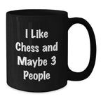 Funny Chess Gifts for Chess Players, Black Coffee Mugs, Christmas Unique Gifts from Friends