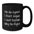 Gifts from Friends to Co-workers - Agent Inspired Funny Coffee Mugs, Black Coffee Mug for Agent, Perfect Christmas Unique Gifts