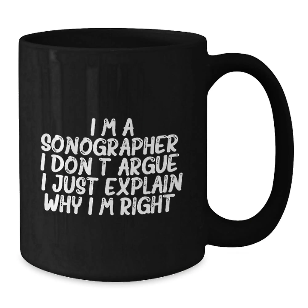 Sonographer Keepsake Premium Black Coffee Mug for Him Birthday Gift - Additional