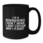 Sonographer Keepsake Premium Black Coffee Mug for Him Birthday Gift - Additional