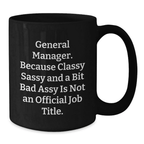 Birthday Gift for Her General Manager Keepsake Mug – Black Ceramic 11oz - Additional
