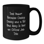 Birthday Gift for Her Tool Maker Black Coffee Mug Elegant Present - Additional