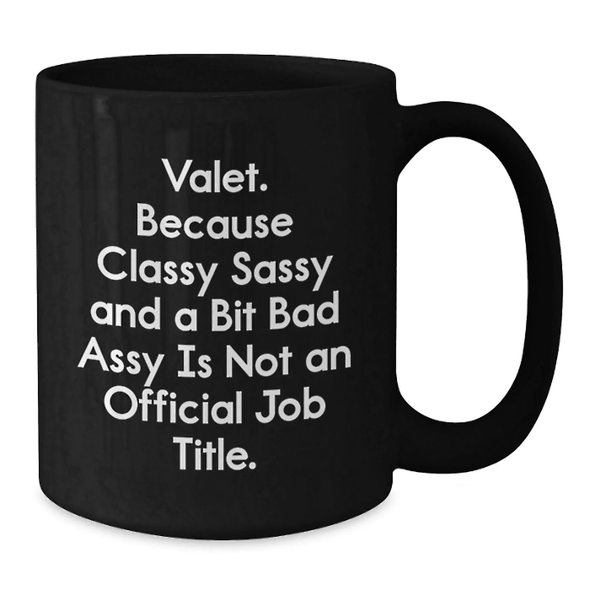 Funny Valet Gifts from Men for Valet - Valet Black Coffee Mug, Christmas Unique Gifts