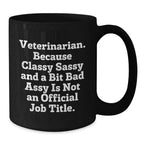 Funny Veterinarian Gifts for Men and Women - Unique Black Coffee Mugs from Friends and Family - Veterinarian Christmas Unique Gifts