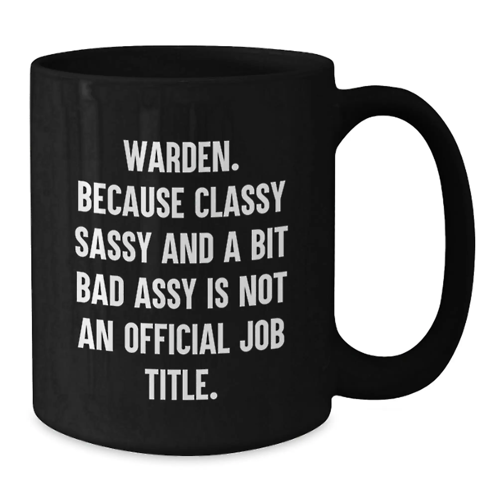 Warden Keepsake Black Coffee Mug for Him Birthday Gift - Additional