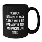 Warden Keepsake Black Coffee Mug for Him Birthday Gift - Additional
