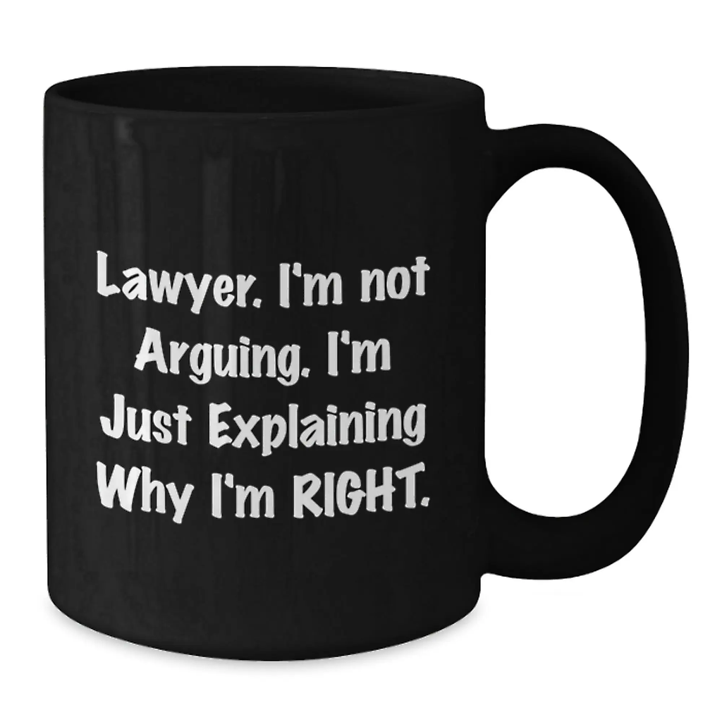 Lawyer Keepsake Black Ceramic Coffee Mug for Him Birthday Gift 11oz - Additional