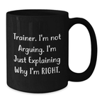 Trainer Keepsake Black Coffee Mug for Him Birthday Gift - Additional