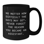 Funny Assistant Gifts, Black Coffee Mug, Gifts from Family, for Assistant, Never Forget Reason - Additional