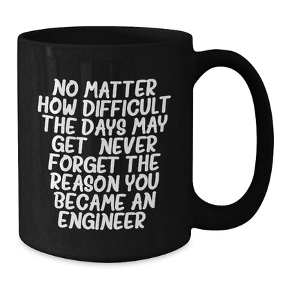Funny Engineer Gifts for Him - Merry Christmas Unique Black Coffee Mug with Inspirational Quote - Gifts from Men to Colleagues - Additional