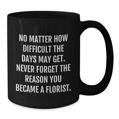 Florist Christmas Unique Gifts from Friends to Family - Funny Inspirational Quote Black Coffee Mug - Additional