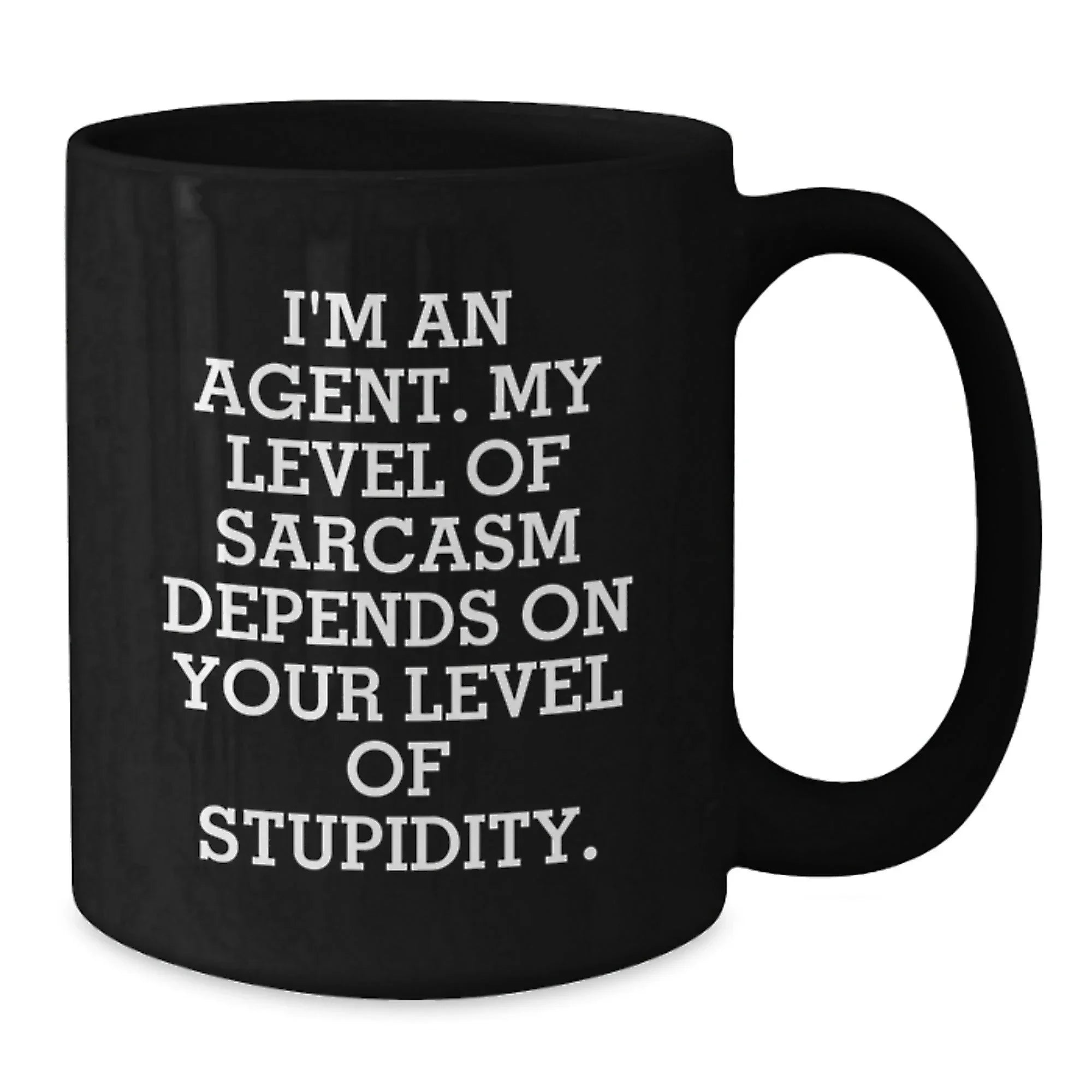 Funny Agent Gifts, Black Coffee Mugs, Sarcasm Agent Christmas Unique Gifts from Friends, Gifts for Agent Men